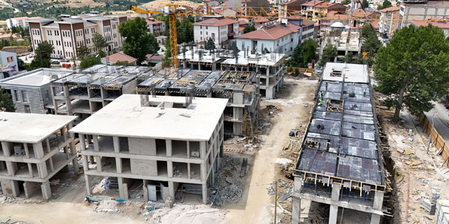 Yeni Çarşı Projesinde İnşaatlar Yükselmeye Başladı